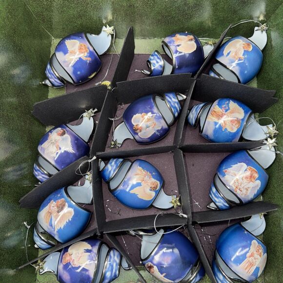 24 Bradford Editions Thomas Kinkade Heirloom Glass Starlight Angel BOX ORNAMENTS - Picture 2 of 15